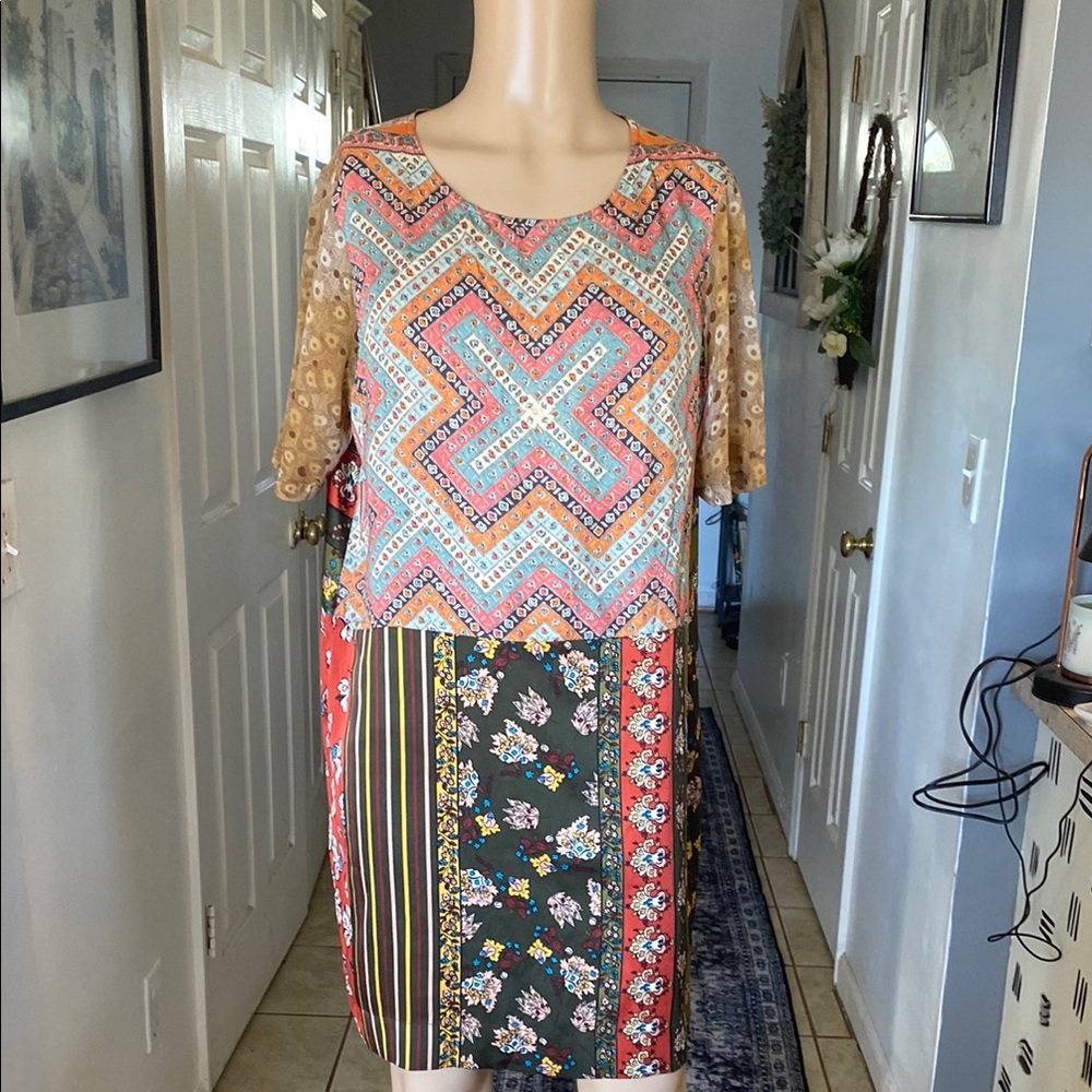 Anthropologie Tiny Patchwork Sheath Pencil Dress - image 2